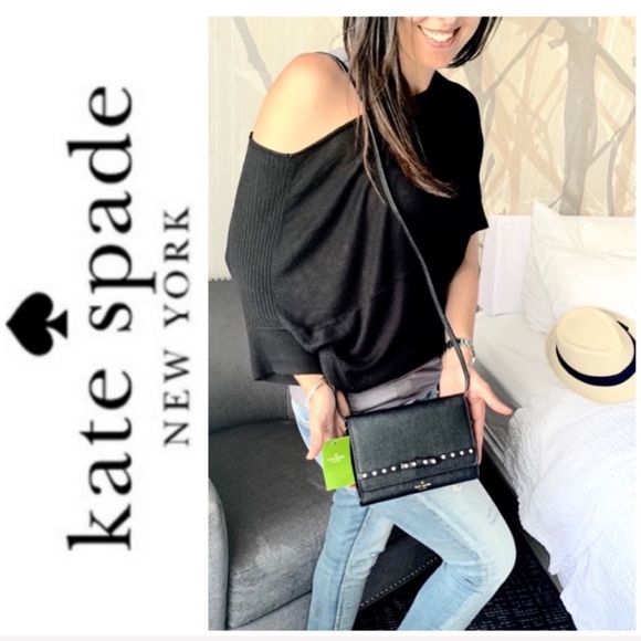 NWT Kate Spade leather jeweled crossbody blush - Picture 8 of 8